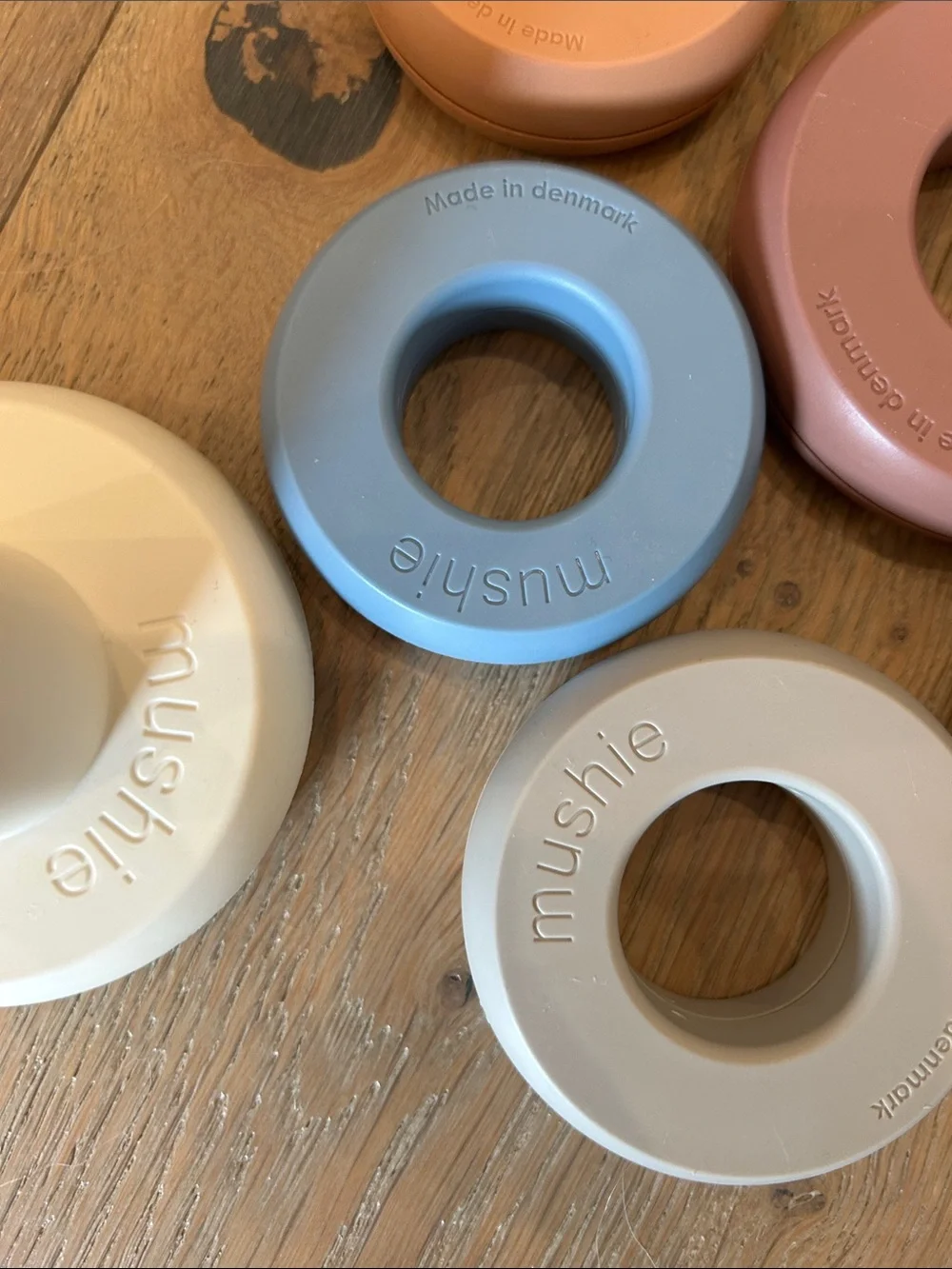 Mushie Stacking Rings and Nesting Cups Toy - Multicolor Pastel